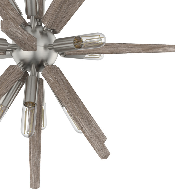 Jupiter Star 12 - Light Sputnik Sphere Hanging Ceiling Light Fixture, 18.75" H x 18.75" W x  18.75" D, Brushed Nickel