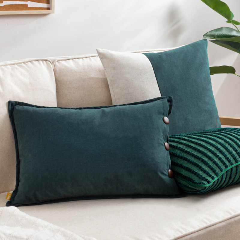 Giyla Striped Rectangular Lumbar Cushion, Teal