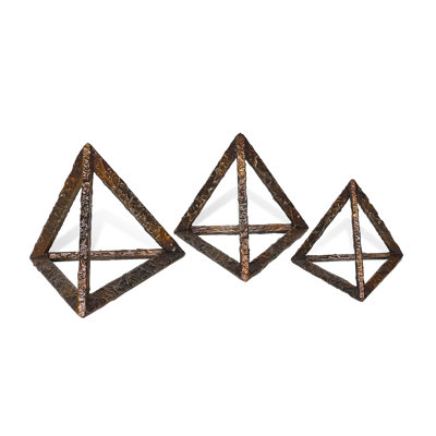 Savonn Cyrus Bronze Metal Pyramid Sculptures