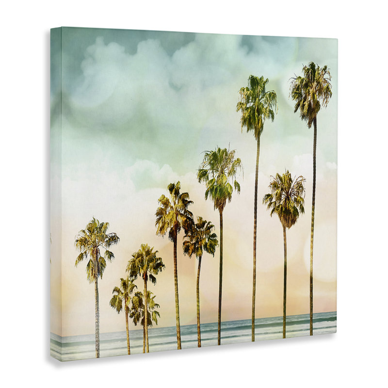 «Angled Palm Trees», art mural sur toile par Devon Davis, H 17 po x l 17 po