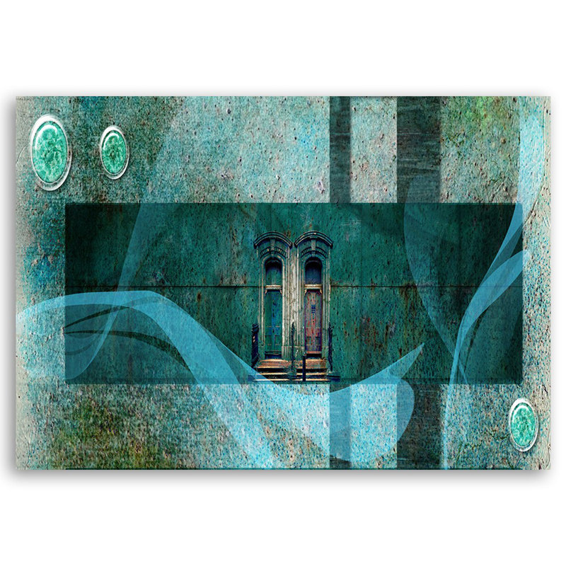 Turquoise Window - No Frame Print on Canvas, 70cm H x 100cm W