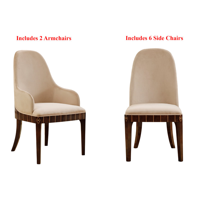 40.5" H 8-piece Upholstered Dining Chair Set