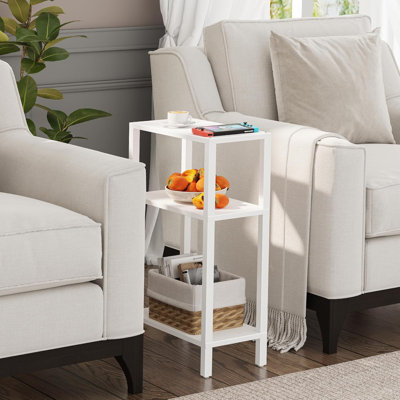3-Tier Narrow Side Table For Small Spaces - Slim End Table, Sofa Table, Or Nightstand With Open Shelf Storage For Living Room, Bedroom, RV by 17 Stories