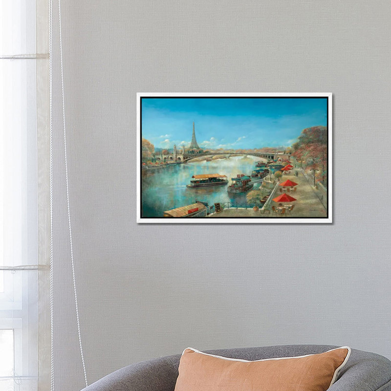 River Tranquility by Ruane Manning - Wrapped Canvas Painting, 66.04 cm H x 45.72 cm W, White Floater Framed