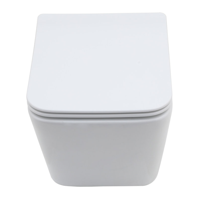 Cuvette de toilette murale avec siège à fermeture douce, blanc