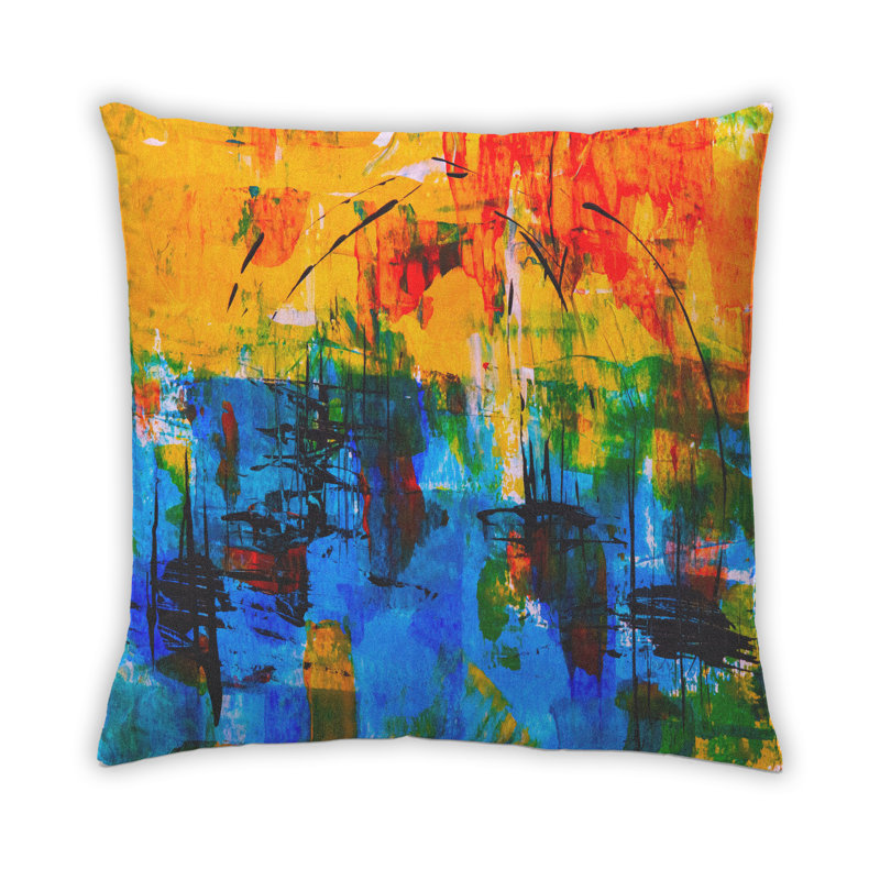 Abstract Throw Pillow, Microsuede