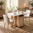 Folding Dining Table With Storage Cabinet & Shelves, Mobile Space-Saving Kitchen Table For Small Spaces
