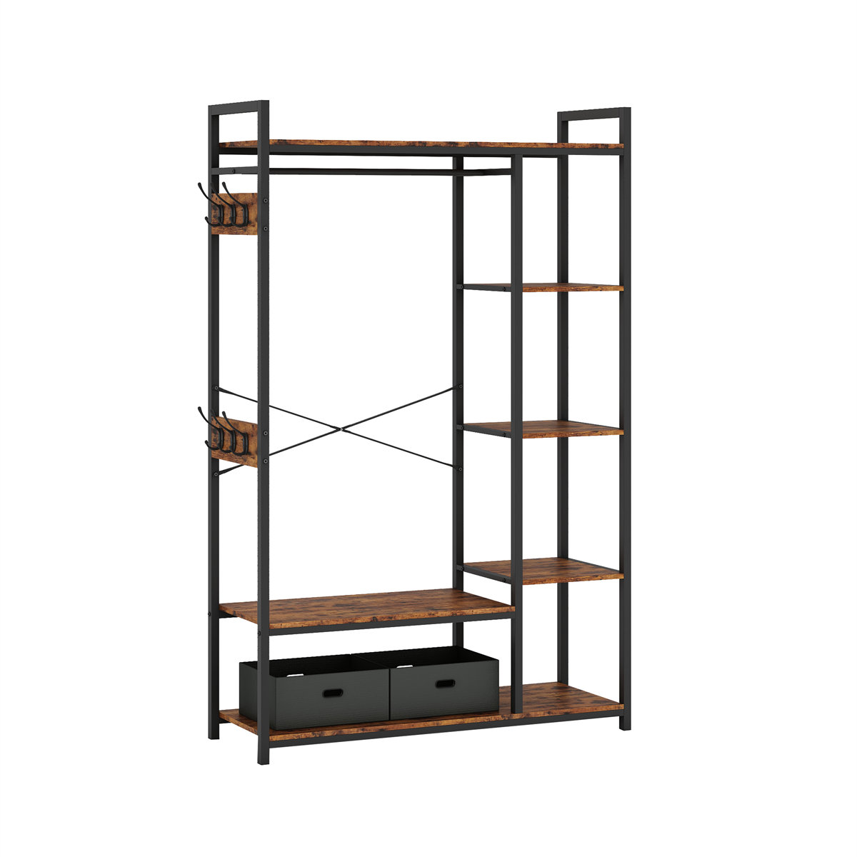 17 Stories 43.7'' Manufactured Wood Clothing Rack Wayfair