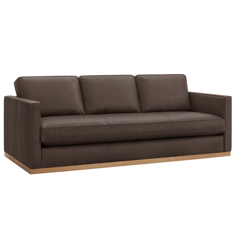 Canapé en cuir véritable 87 po Bobbi