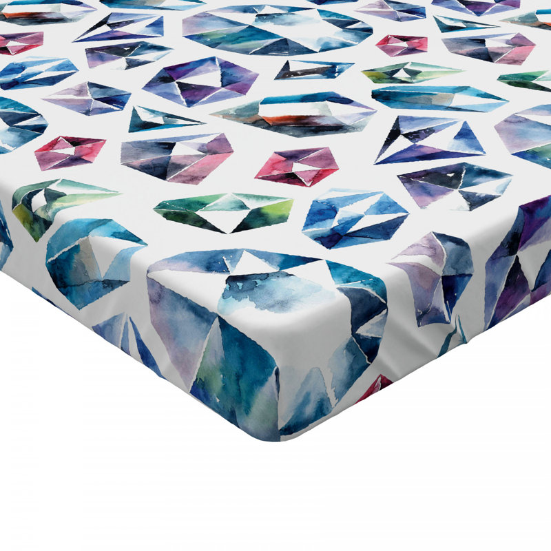 Microfiber Geometric Fitted Sheet, Full Fitted Sheet