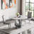 5 Piece Round Dining Table Set, 45" Round Marble Dining Table with 4 Dining Chairs, Modern Circle Kitchen Table Set with Hollow-Out Stainless Steel Base, Dining Room Table and Chairs Set-521990427-514757964-514758067