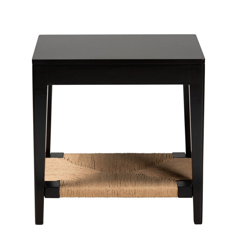 Table de bout en bois avec une tablette ouverte