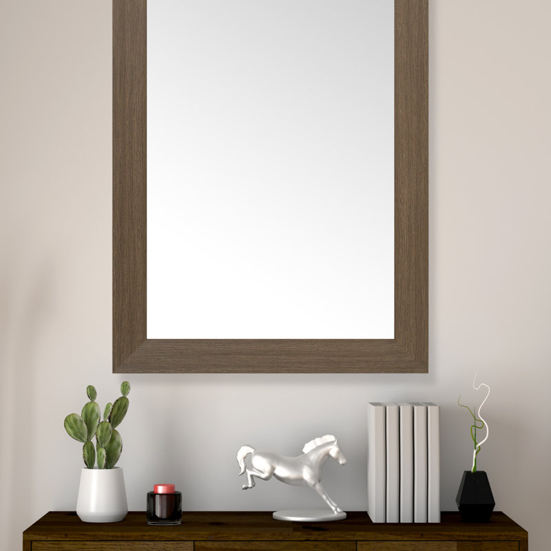 Shmuel Wood Framed with Safety Backing Ideal for Bathroom / Vanity Mirror, 36" x 54", Dovetail Gray