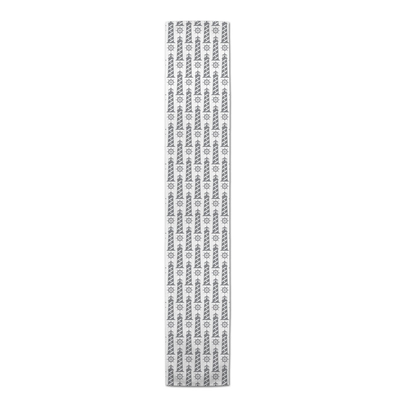 Mclain Geometric Table Runner, 72" L x 16" W, Light Gray