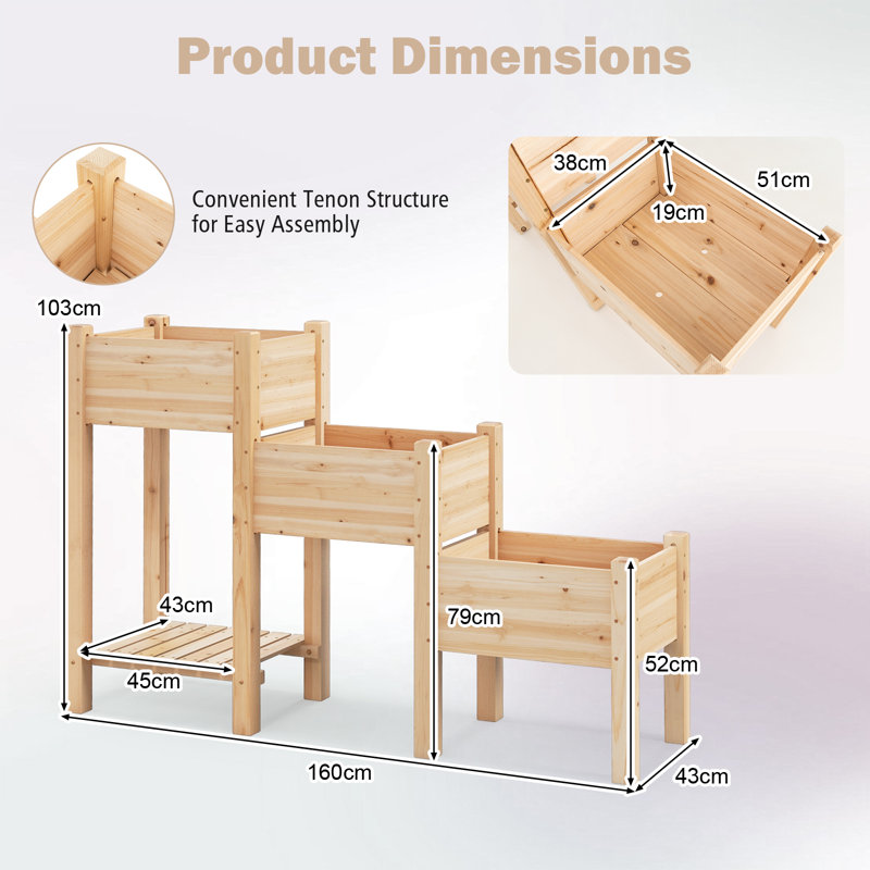 Cambray Wood Elevated Planter