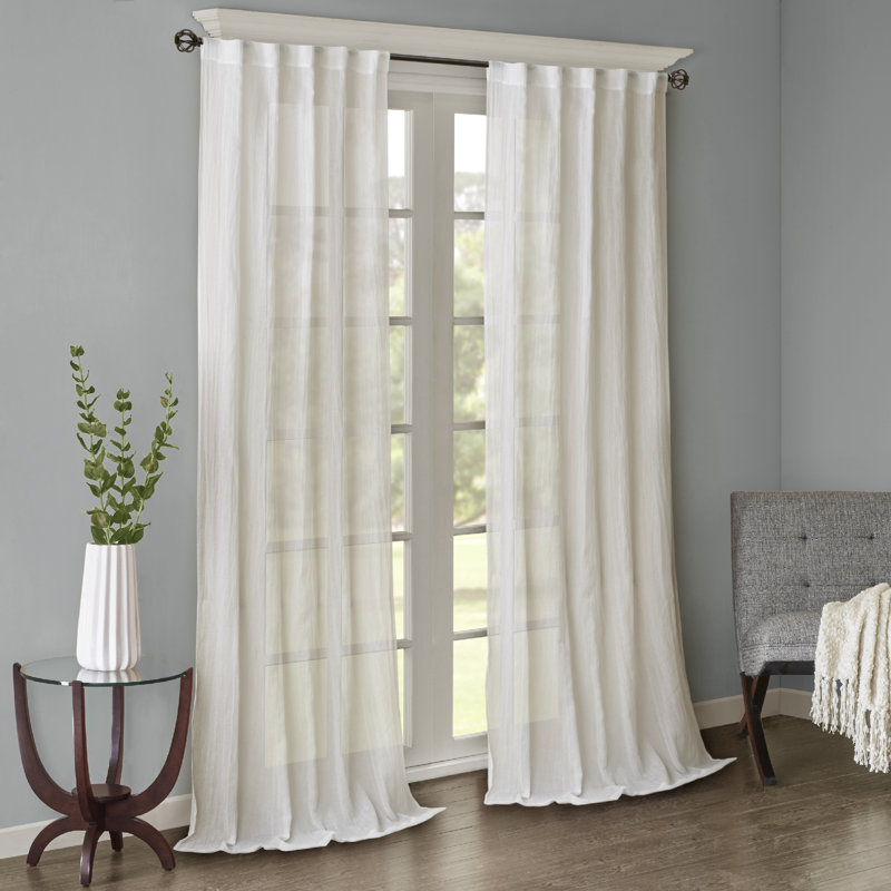 Paire de rideaux Harper, L 42 po x L 95 po, Blanc