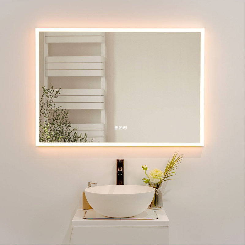 Miroir de salle de bain polyvalent avec température de couleur réglable et fonction de gradation