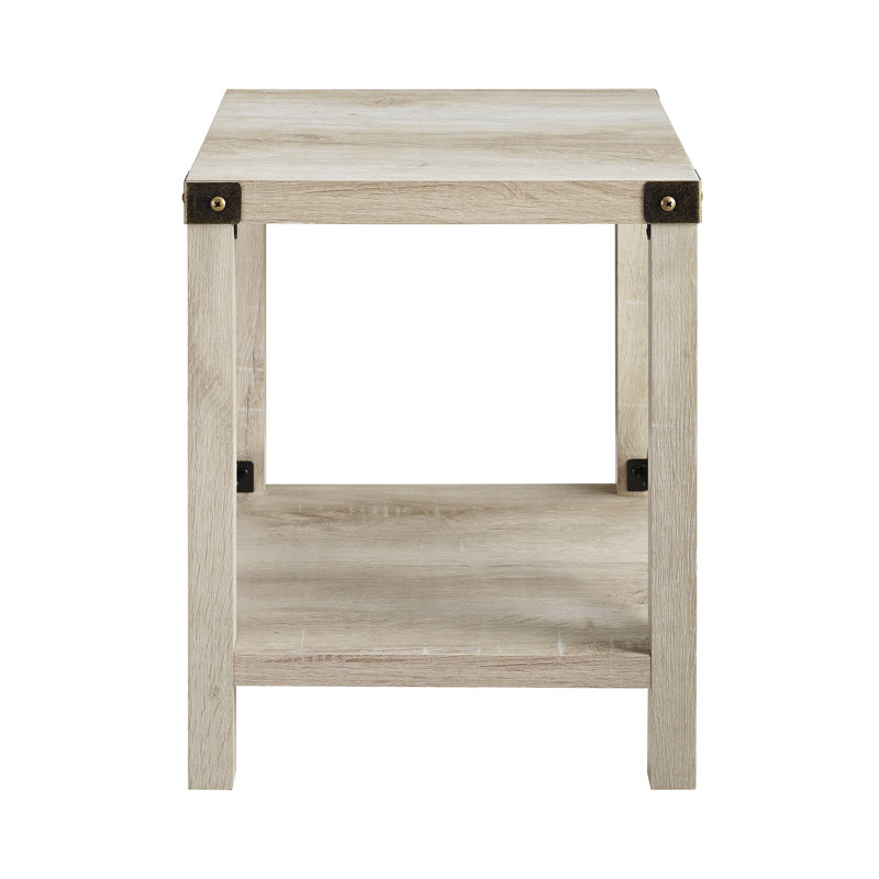 Tobergill Four Leg Square Side Table, White Oak