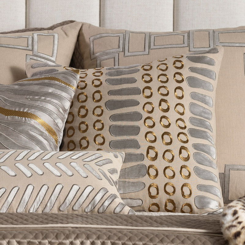 Peru Linen Square Pillow Cover & Insert, Dark Sand/Platinum