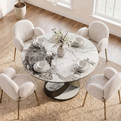 51'' Ceramic Stone Top Dining Table