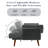 Upholstered Gray Corduroy Flared Arm Convertible Sofa Bed, Folding Futon Sleeper with Adjustable Backrest-111969796