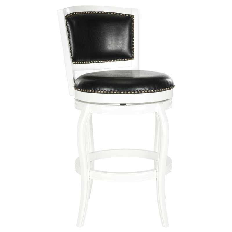 Tabouret de bar pivotant 29 po Brockway, Noir, Blanc