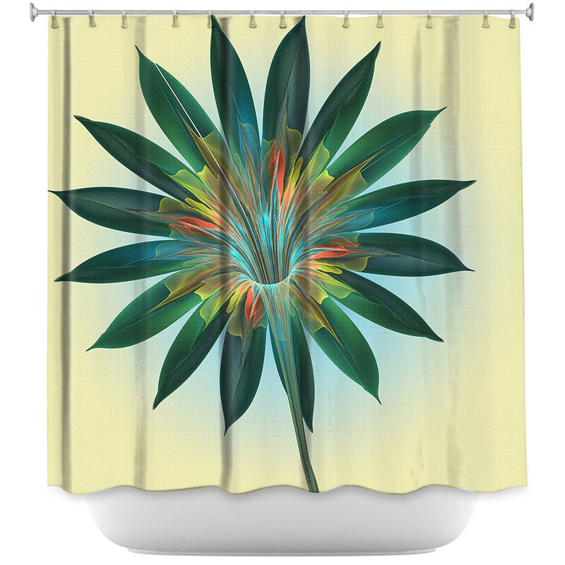 Rideau de douche simple, Jaune / vert