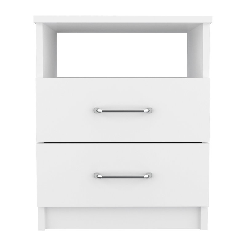 Brookeline 2-Drawer 1-Shelf Rectangle Nightstand, White