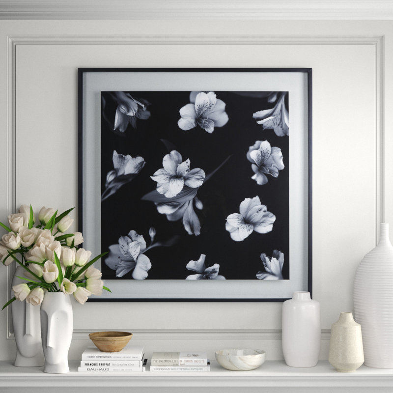 Black And White Flowers Print