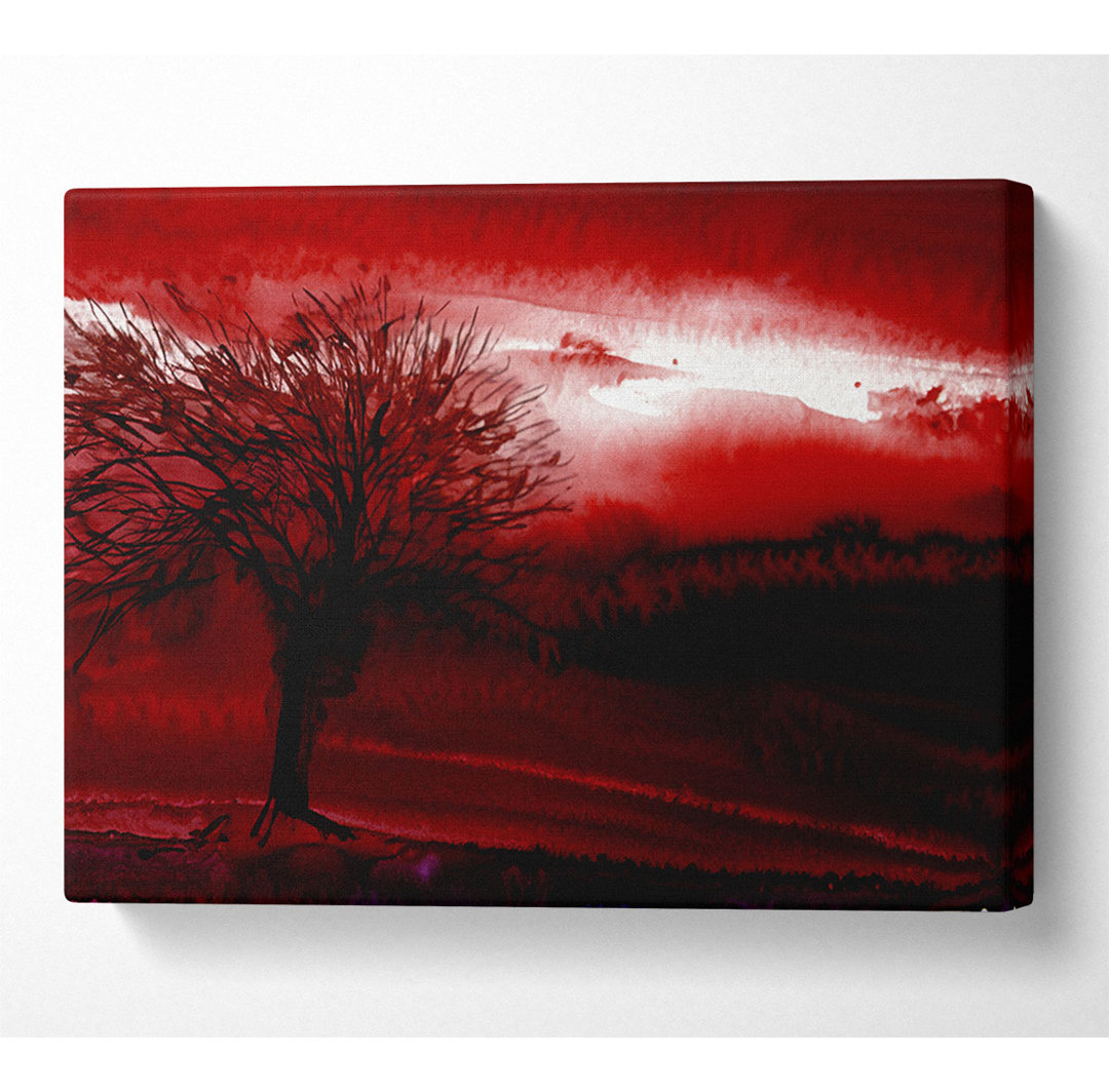 Kunstdruck Yorkshire Dales Rot auf Leinwand