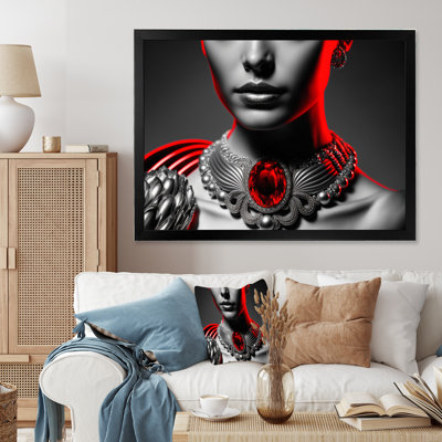 «Heffington Portrait of a Glamourous Lady with a Red Ruby», reproduction sur toile