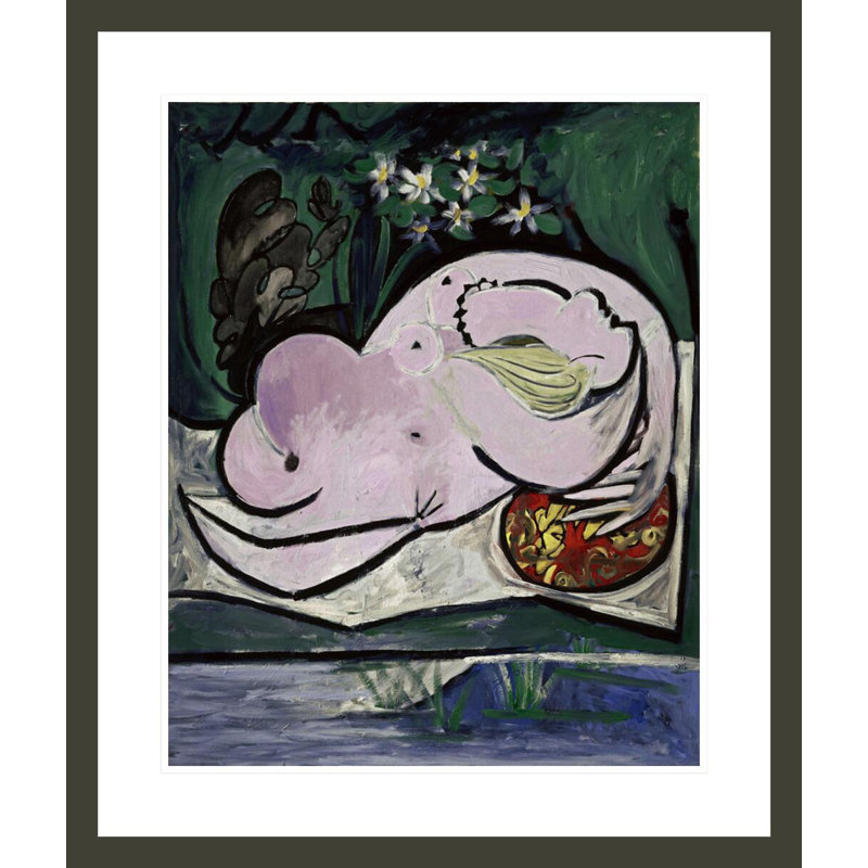 «Nu dans un jardin» par Pablo Picasso, impression giclée encadrée, H 27,76 po x l 23,5 po