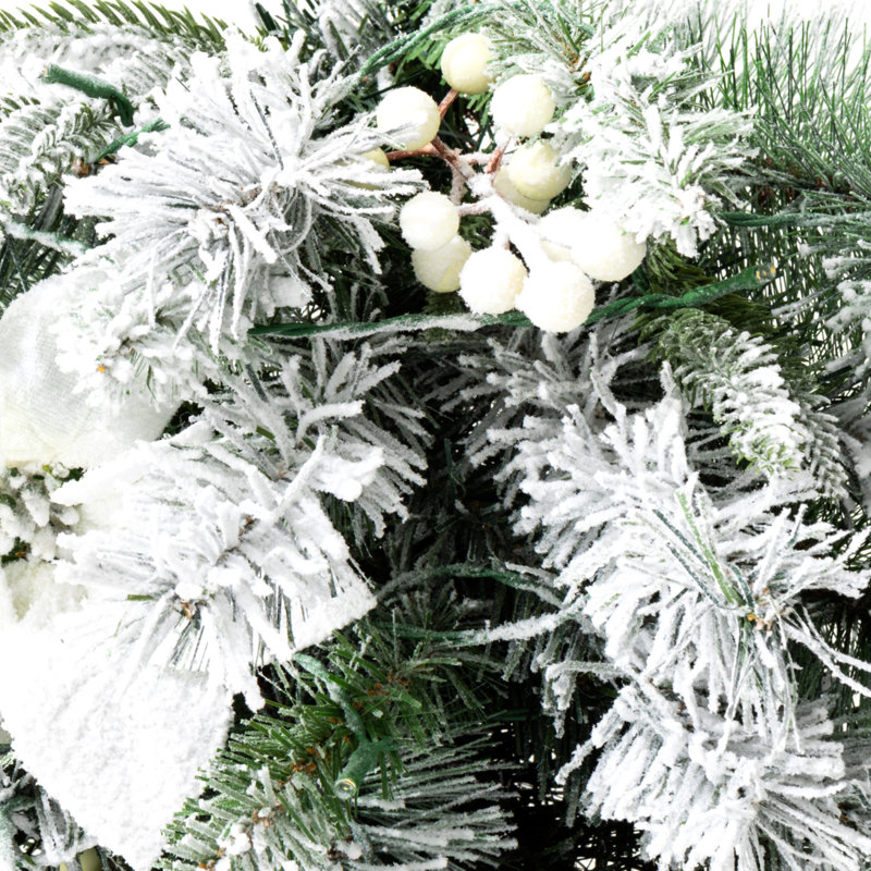 3' Pre-Lit Flocked Greenery Christmas Faux Swag with Lights