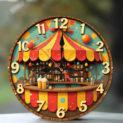 Horloge colorée pour décor de bar