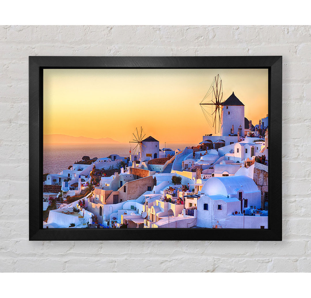 Sonnenuntergang in Santorini - Einzelner Bilderrahmen Kunstdrucke