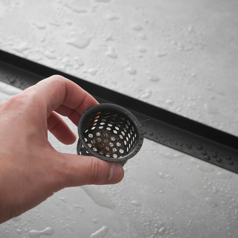 24" Matte Black Stainless Steel Linear Shower Drain