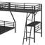 Lit superposé simple au-dessus de L en métal avec bureau pour lit mezzanine simple et 2 échelles