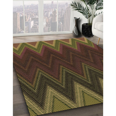 Tapis 100% à motifs lavables à la machine 2989 Pat3589-BRN