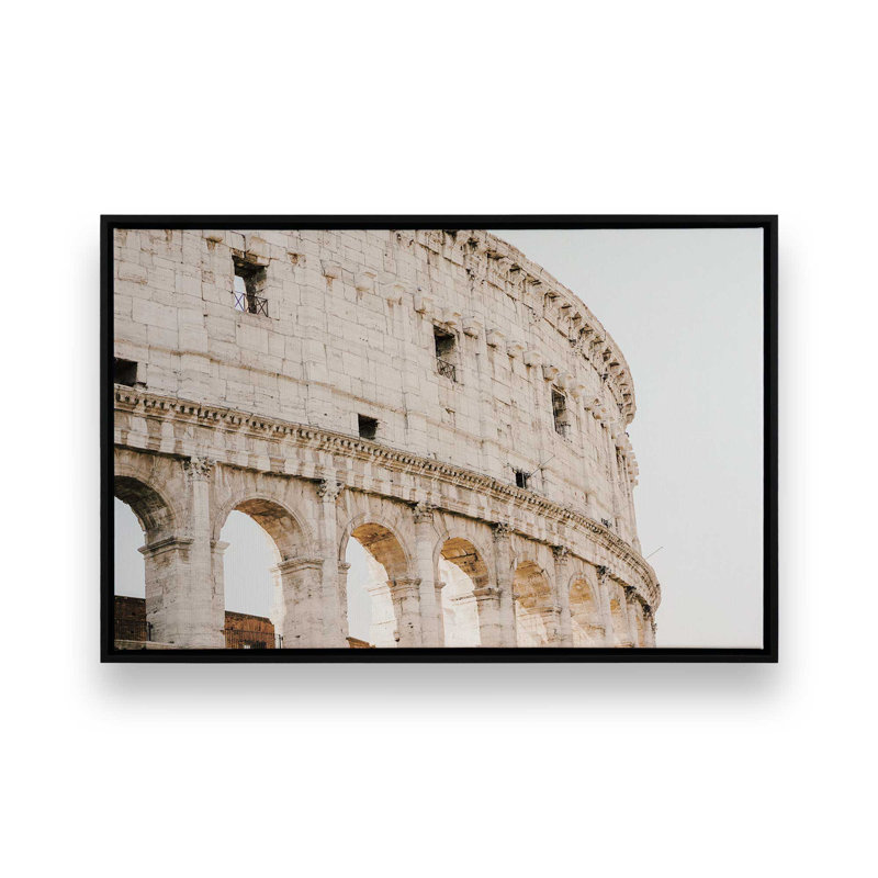 Relique romaine, reproduction sur toile roulée, H 24,75 po x l 36,75 po x P 1,75 po, Cadre noir satiné