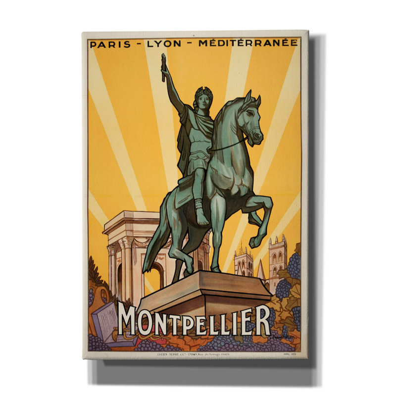 Affiches rétro "Montpierre", H 26 po x l 18 po x P 0,75 po