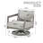 Heitzman 2-Piece Aluminum Outdoor Patio Swivel Chair With Gray Cushions