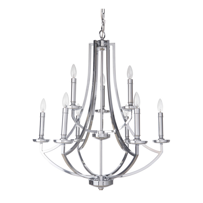 Rockville 9 - Light Empire Chandelier, Chrome