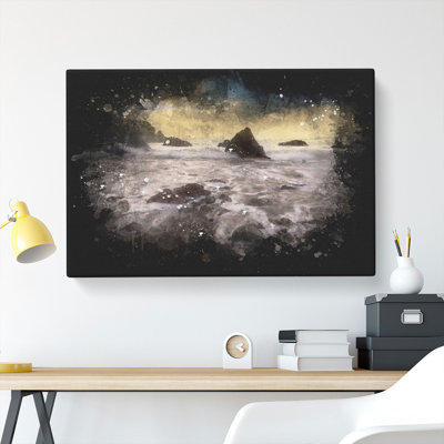 Beach And Rocks - Wrapped Canvas Print