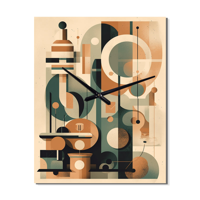 Jakare - Horloge murale abstraite Mid-Century, H 32 po x l 24 po x P 1 po