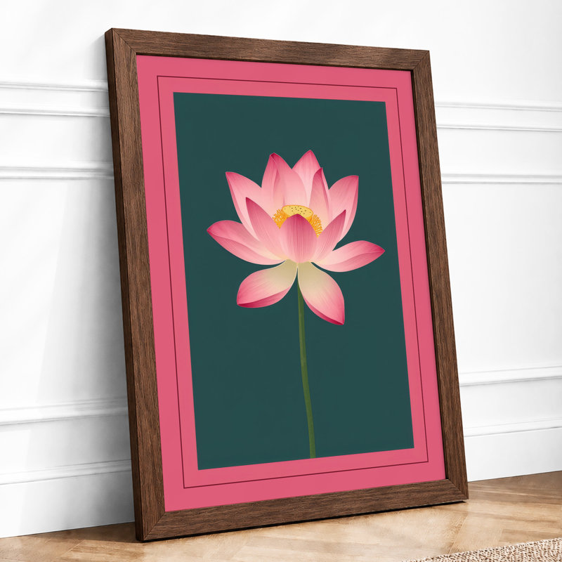 Lotus Bloom Botanical - Print, Walnut, A3 - 42.0 x 29.7 cm