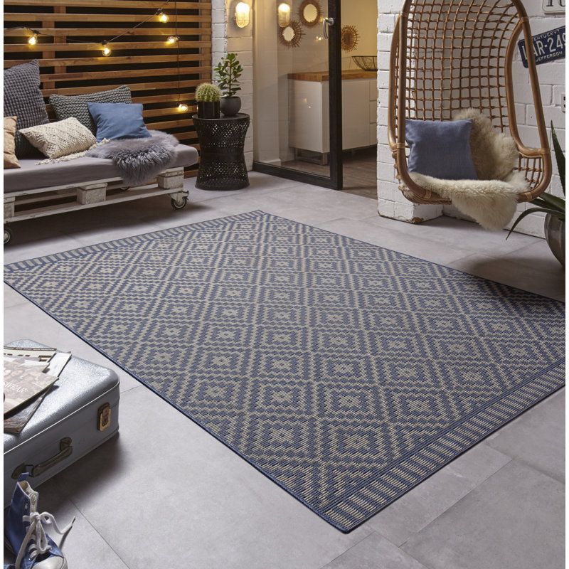 Breeze Flatweave Blue/Beige Rug, Rectangle 200 x 290cm