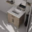 Meuble-lavabo simple, comptoir en marbre de Carrare et miroir-643900401