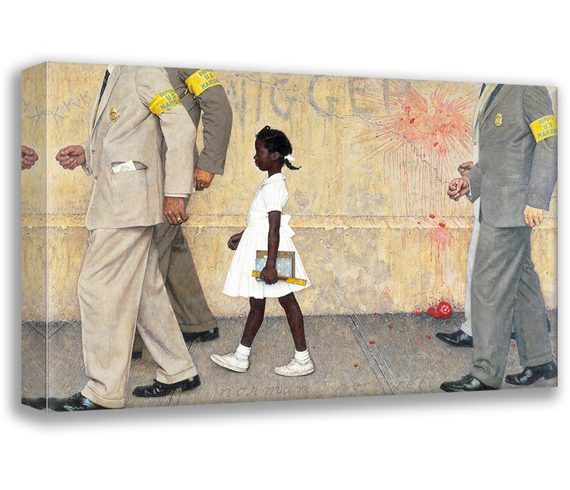 Toile tendue "The Problème We All Live With" par Norman Rockwell, H 13 po x l 18 po