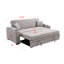 Canapé convertible 3-en-1 moderne "75" avec lit escamotable, dossier inclinable, porte-gobelets, coussins - gris clair