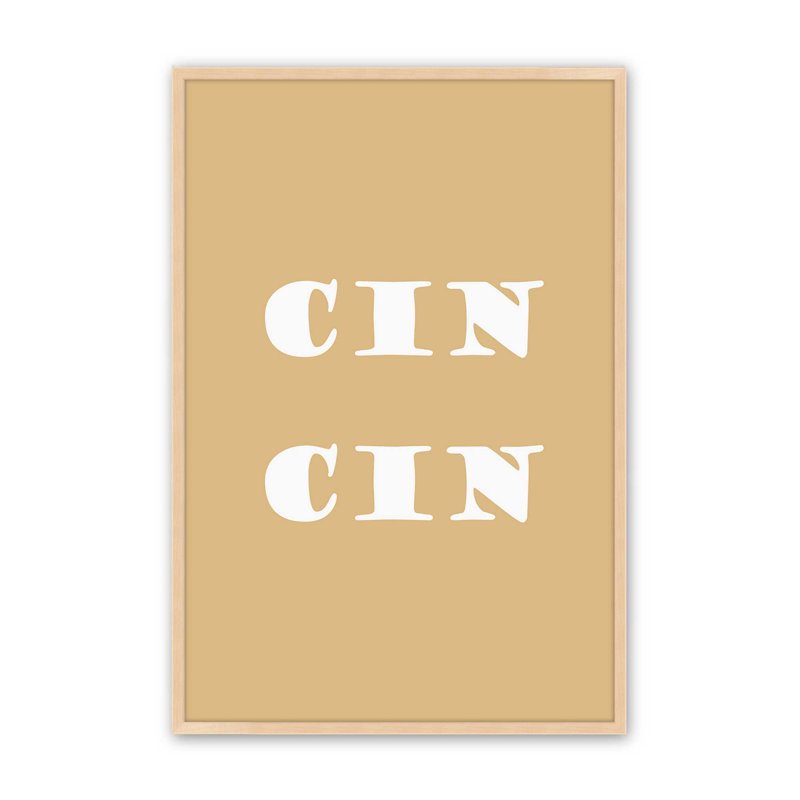 Imprimé Cin Cin, H 15 po x l 12 po, Érable brut
